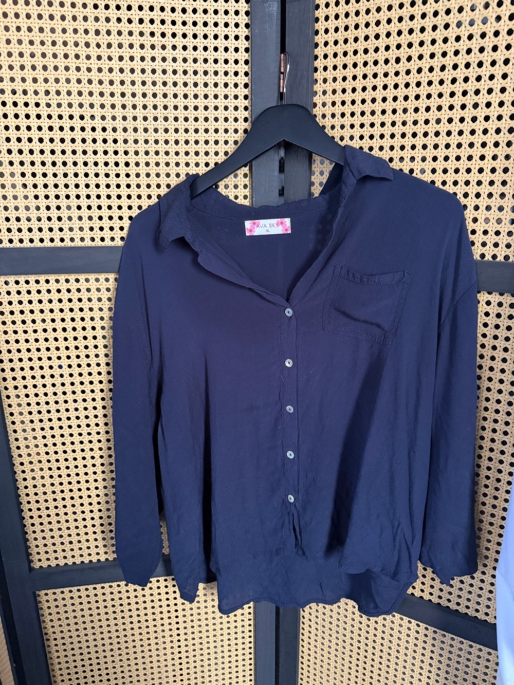 Fighting Eel Navy Button-Down Collared Shirt